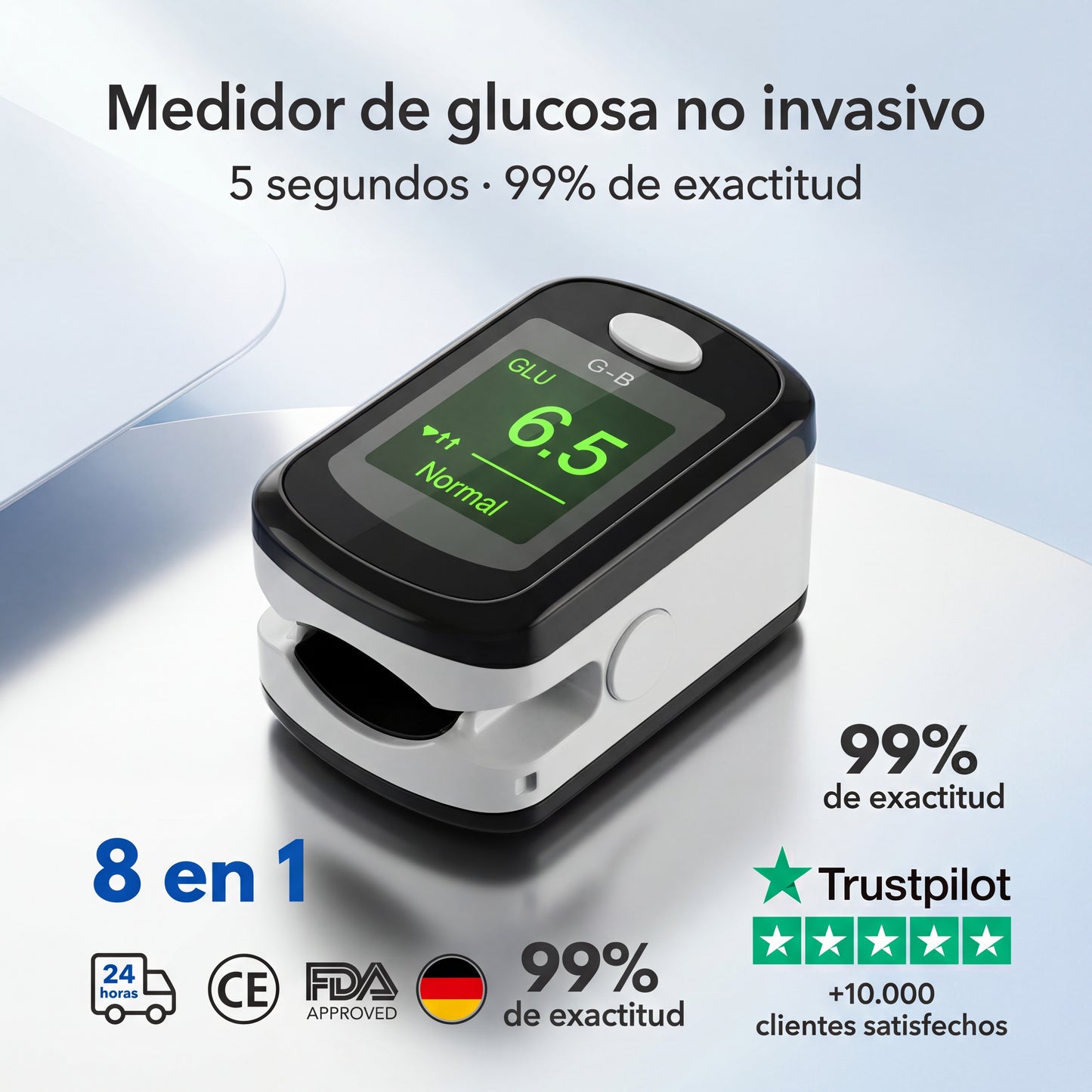 🔥Oferta de Black Friday🔥 Monitor de Glucosa en Sangre No Invasivo Bayer – 5 Segundos / 99% de Exactitud - ¡50 unidades disponibles a precio de costo!